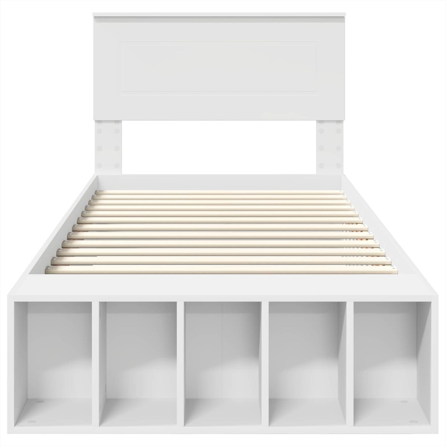 Bedframe met plank met hoofdeinde Wit 100 x 200 cm Bewerkt hout