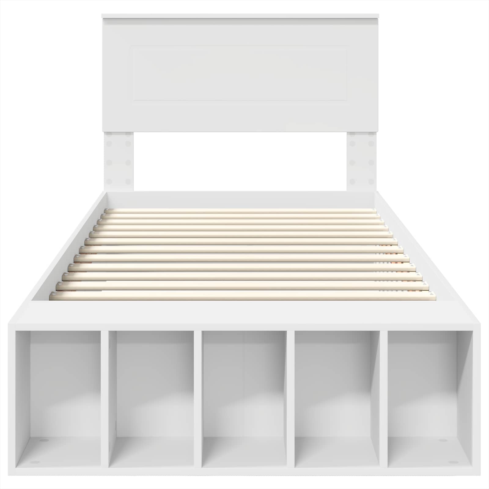 Bedframe met plank met hoofdeinde Wit 100 x 200 cm Bewerkt hout