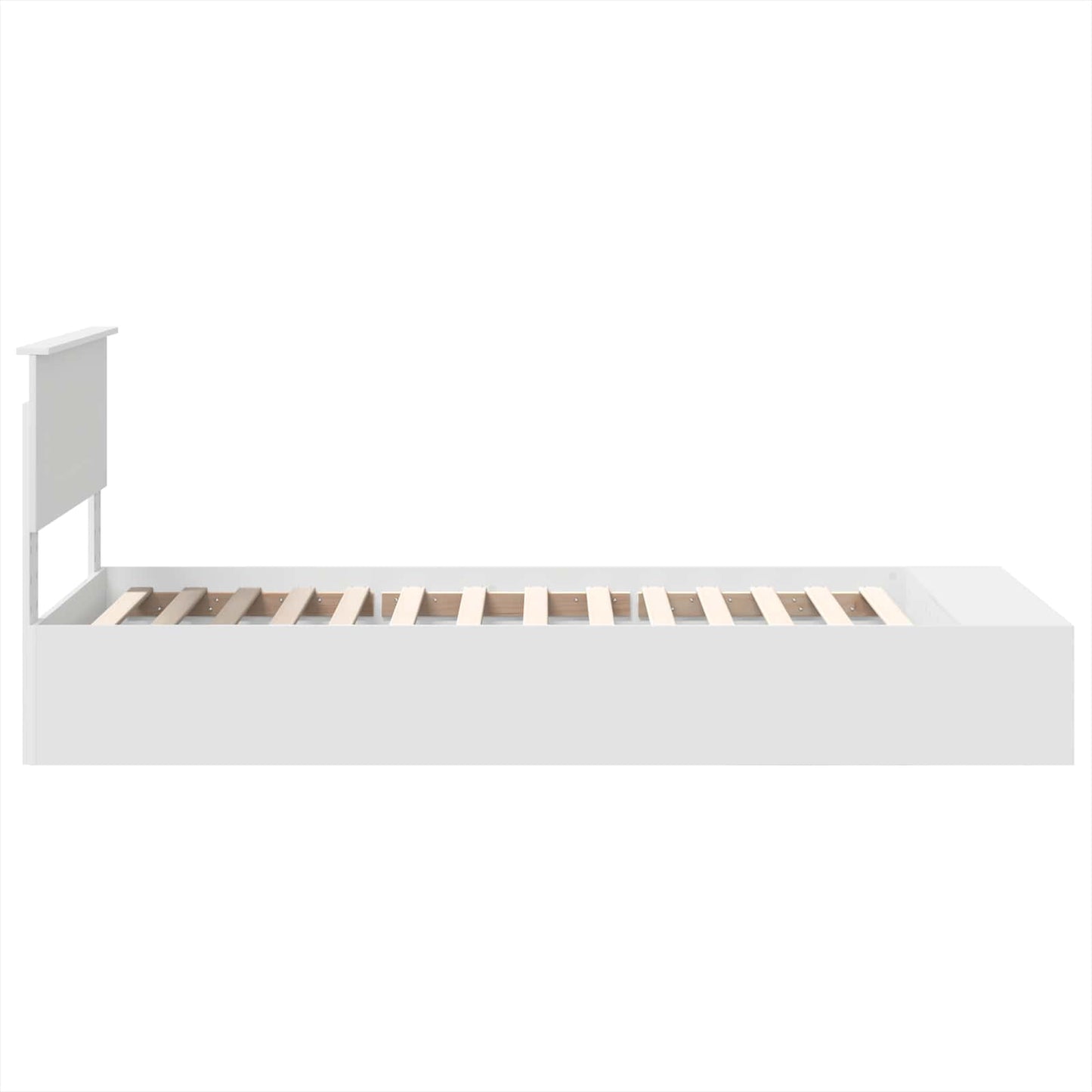 Bedframe met plank met hoofdeinde Wit 100 x 200 cm Bewerkt hout