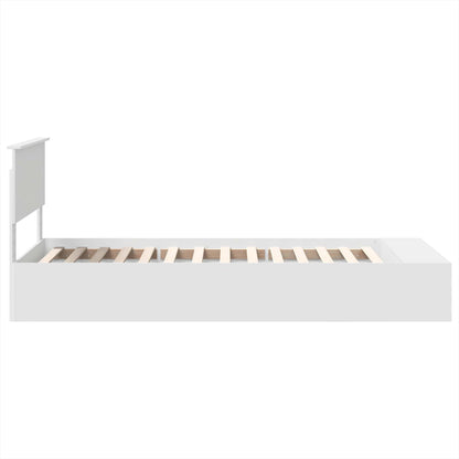 Bedframe met plank met hoofdeinde Wit 100 x 200 cm Bewerkt hout