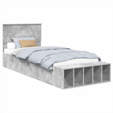 Bedframe met plank Beton Grijs 90 x 200 cm Bewerkt hout