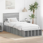 Bedframe 100x200 cm grijs Sonoma bewerkt hout