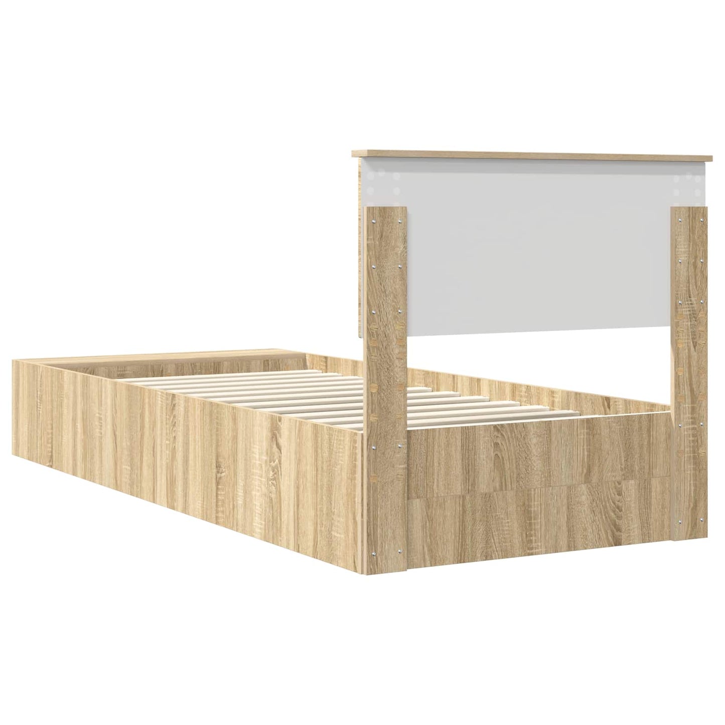 Bedframe met plank Sonoma Eiken 90 x 190 cm Bewerkt hout