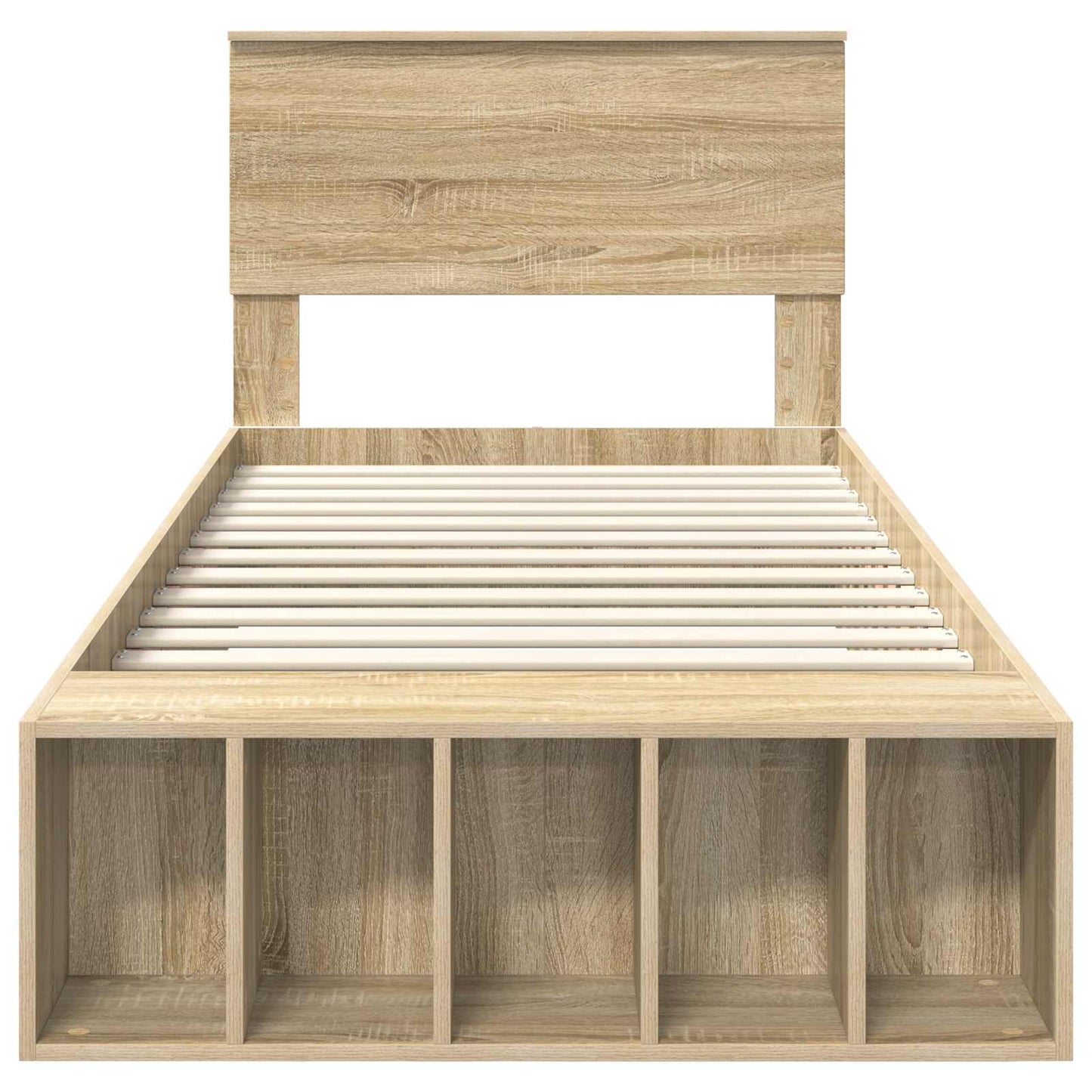 Bedframe met plank Sonoma Eiken 90 x 190 cm Bewerkt hout