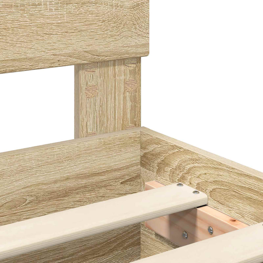 Bedframe met plank Sonoma Eiken 90 x 200 cm Bewerkt hout