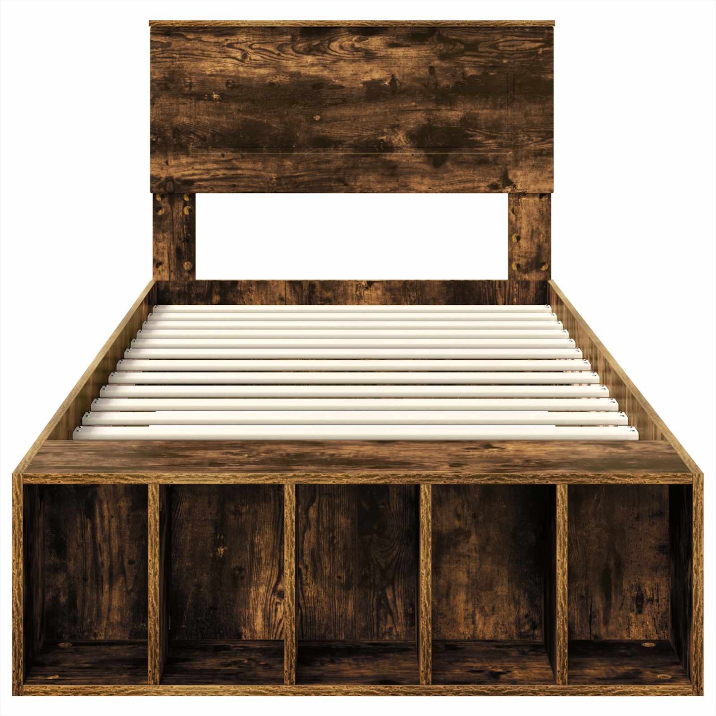 Bedframe met plank Gerookt eiken 90 x 200 cm Bewerkt hout