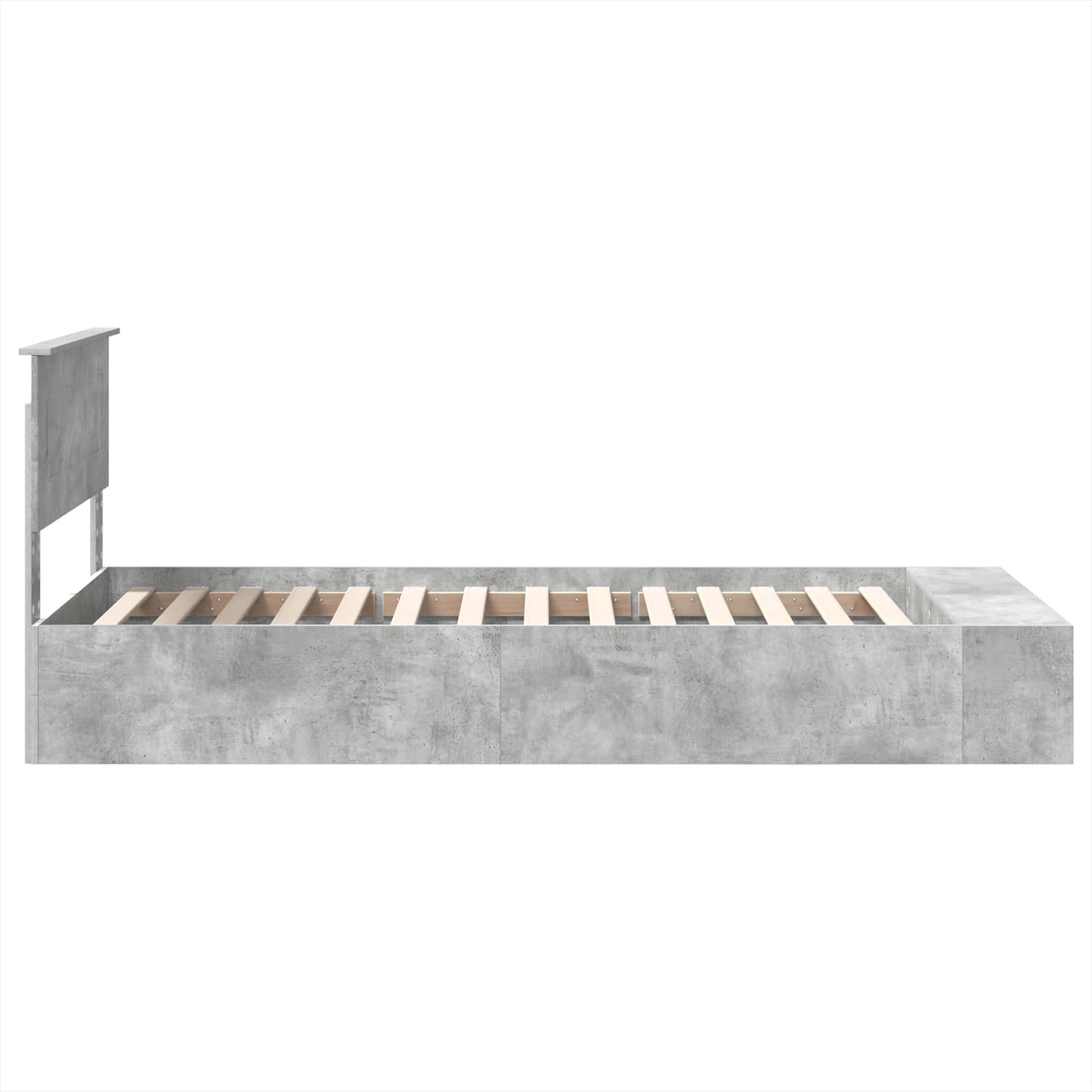Bedframe met plank Beton Grijs 70 x 190 cm Bewerkt hout
