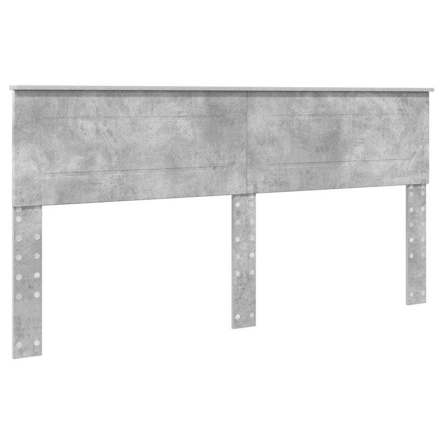 Opslag bed met hoofdeinde Beton Grijs 200 x 200 cm Bewerkt hout