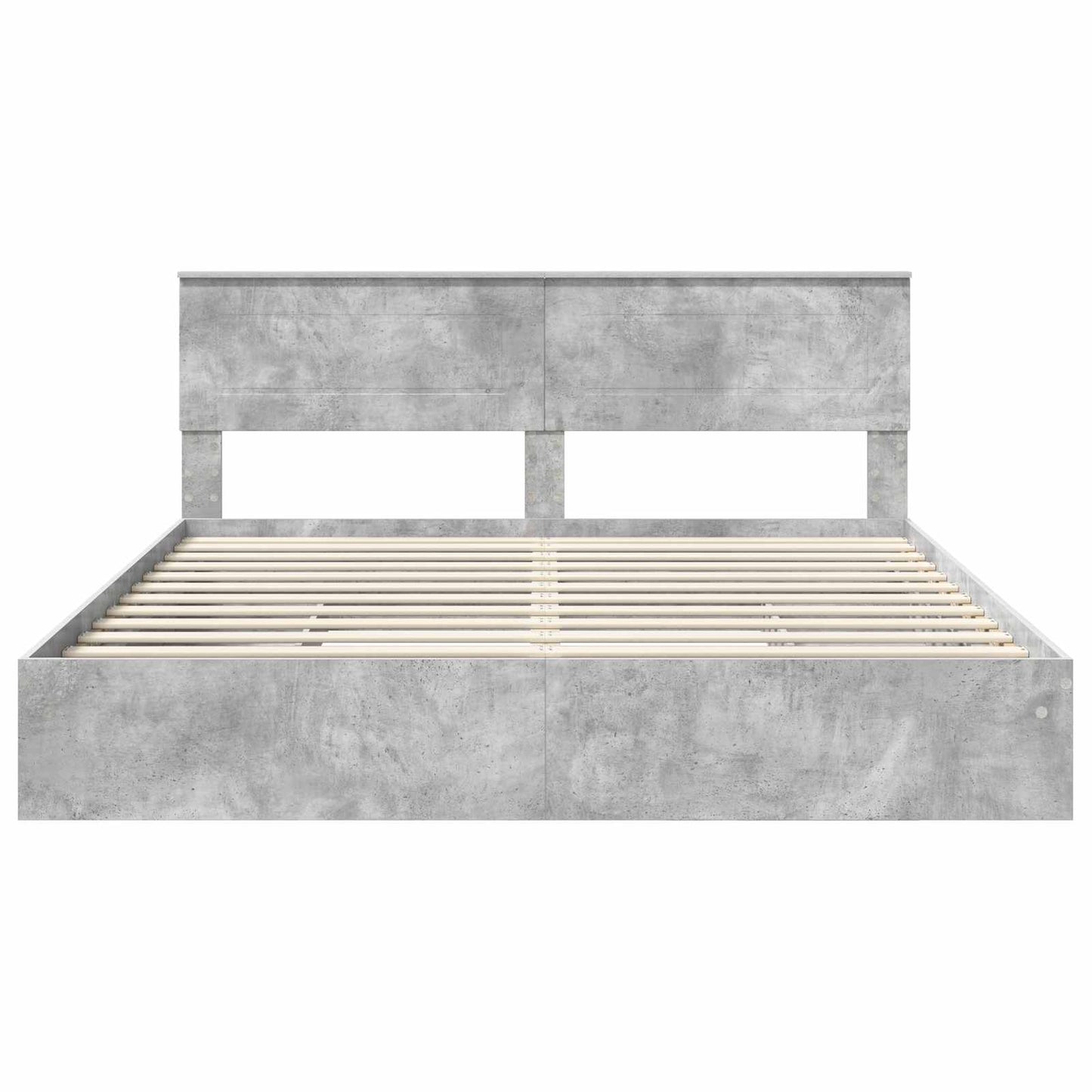 Opslag bed met hoofdeinde Beton Grijs 200 x 200 cm Bewerkt hout