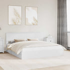 Storage bed with headboard White 180 x 200 cm Engineered wood