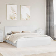 Opbergbed met hoofdeinde 180x200 cm wit bewerkt hout