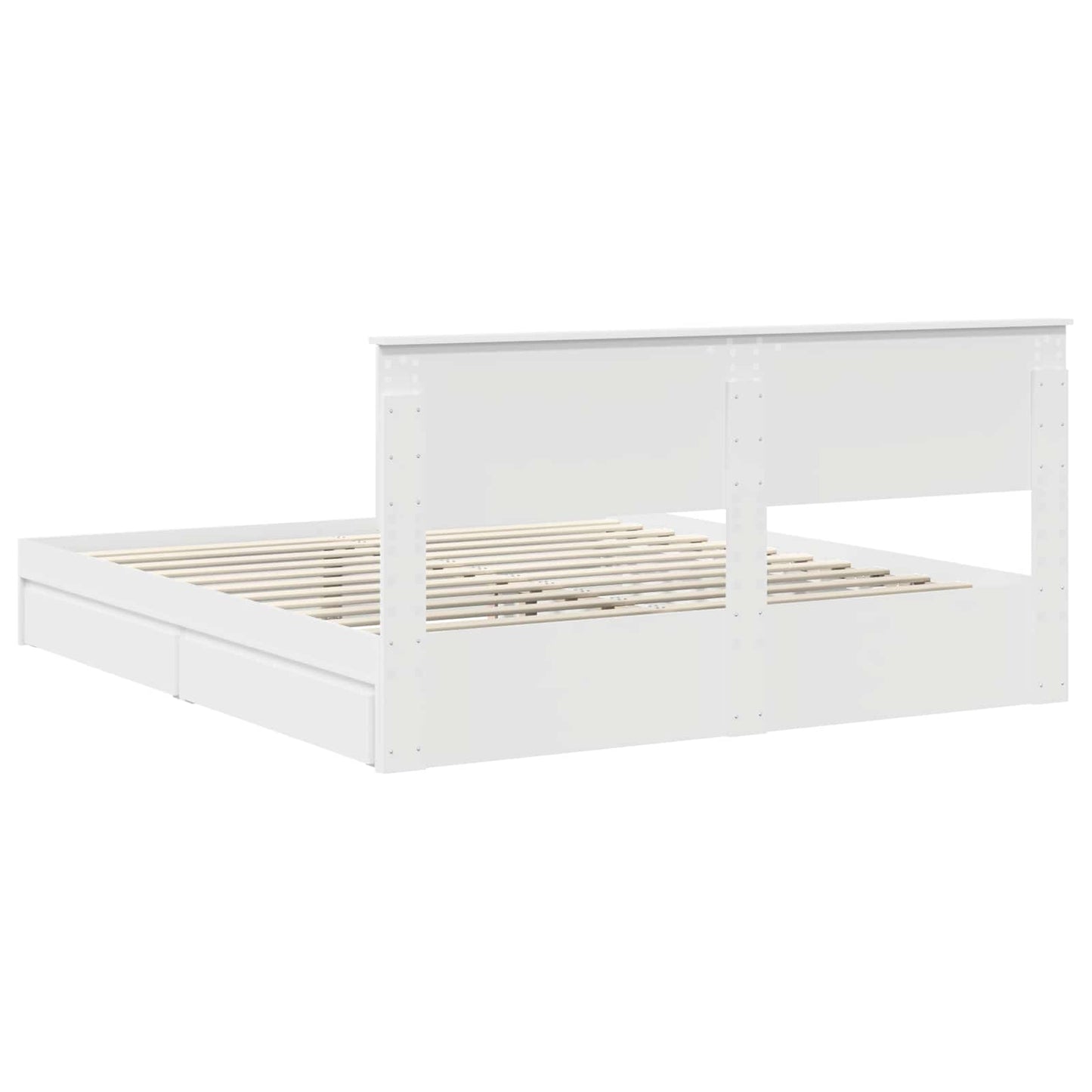 Opslag bed met hoofdeinde Wit 180 x 200 cm Bewerkt hout