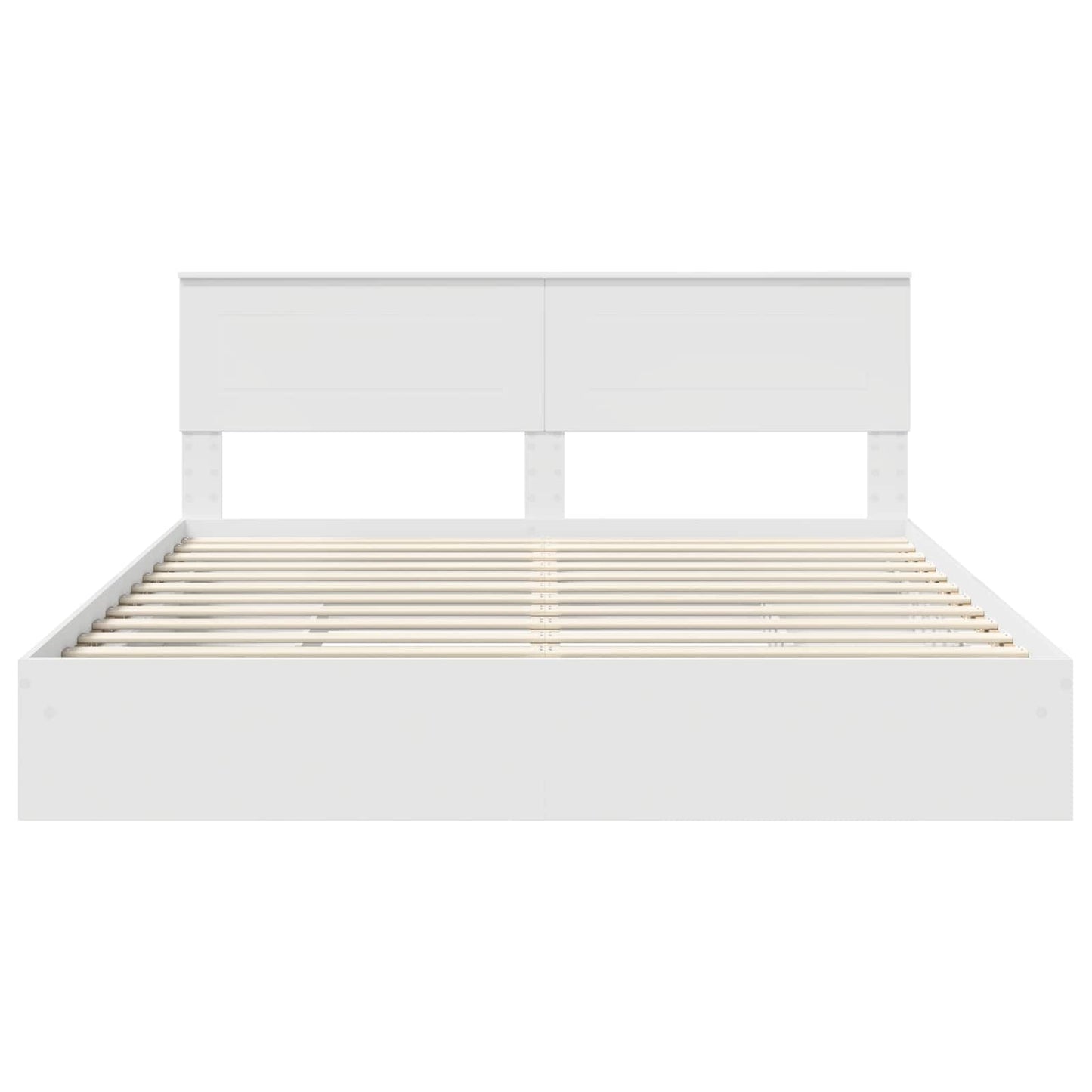 Opslag bed met hoofdeinde Wit 180 x 200 cm Bewerkt hout