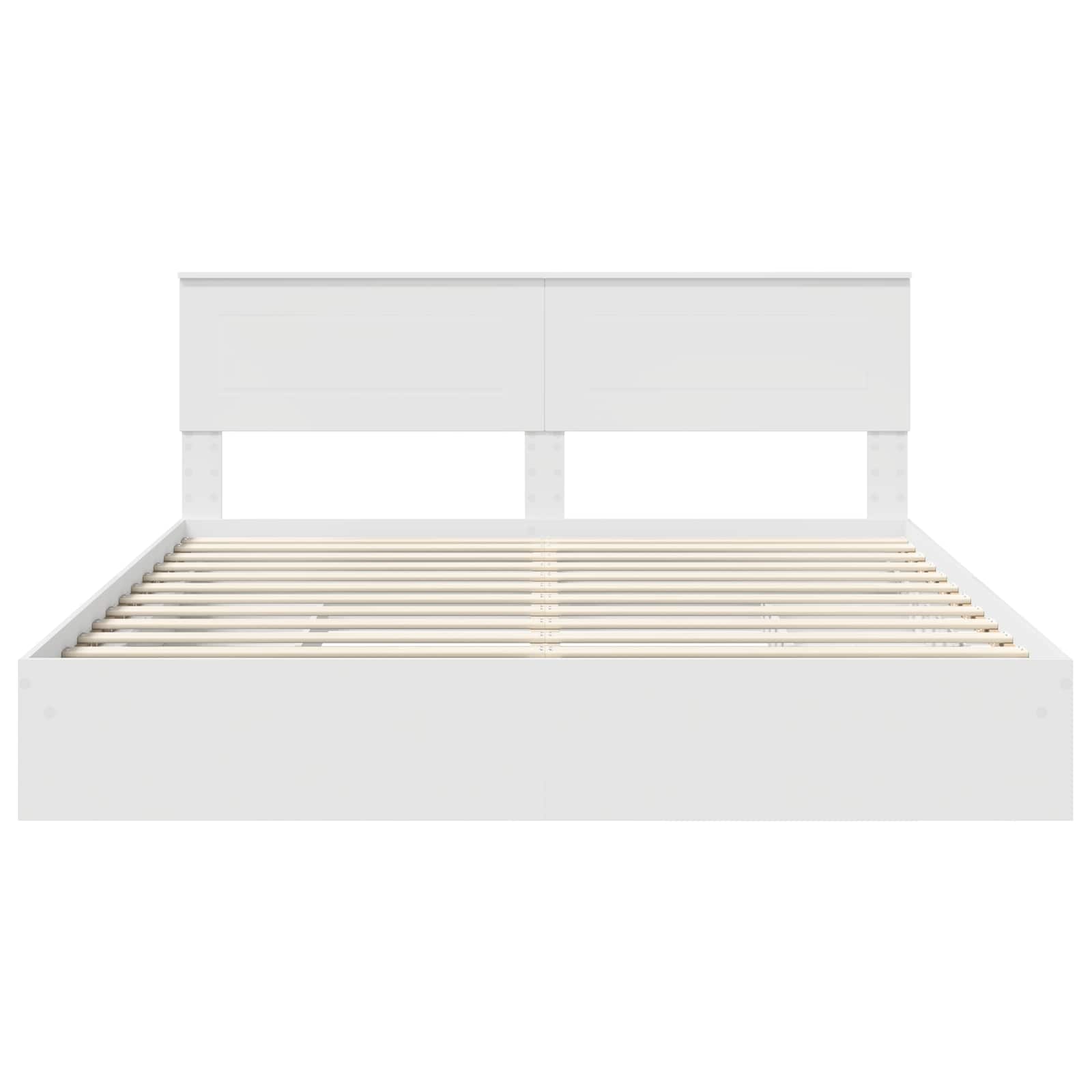 Opslag bed met hoofdeinde Wit 180 x 200 cm Bewerkt hout
