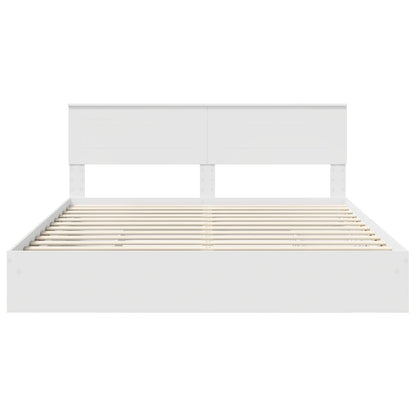 Opslag bed met hoofdeinde Wit 180 x 200 cm Bewerkt hout