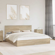 Opbergbed 180x200 cm Sonoma eiken lade bewerkt hout