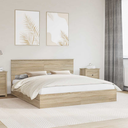 Opslag bed met lade Sonoma Eiken 180 x 200 cm Bewerkt hout
