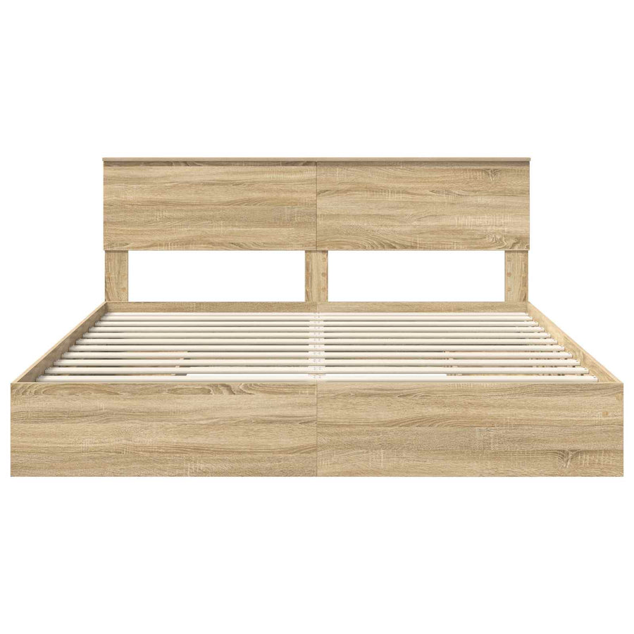 Opslag bed met lade Sonoma Eiken 180 x 200 cm Bewerkt hout