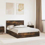 Opbergbed gerookt eiken 160x200 cm bewerkt hout