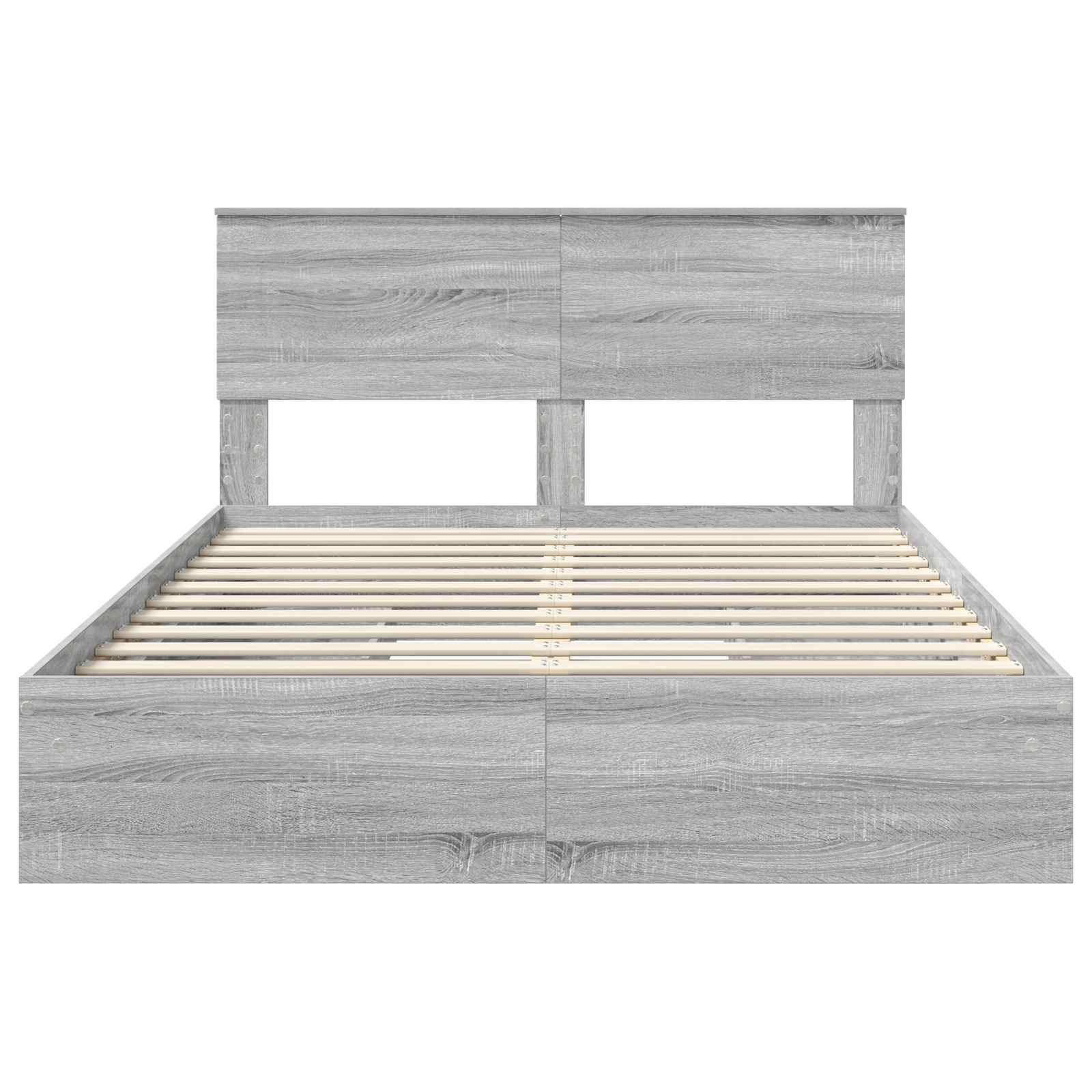 Opslag bed met lade Grijs Sonoma 150 x 200 cm Bewerkt hout