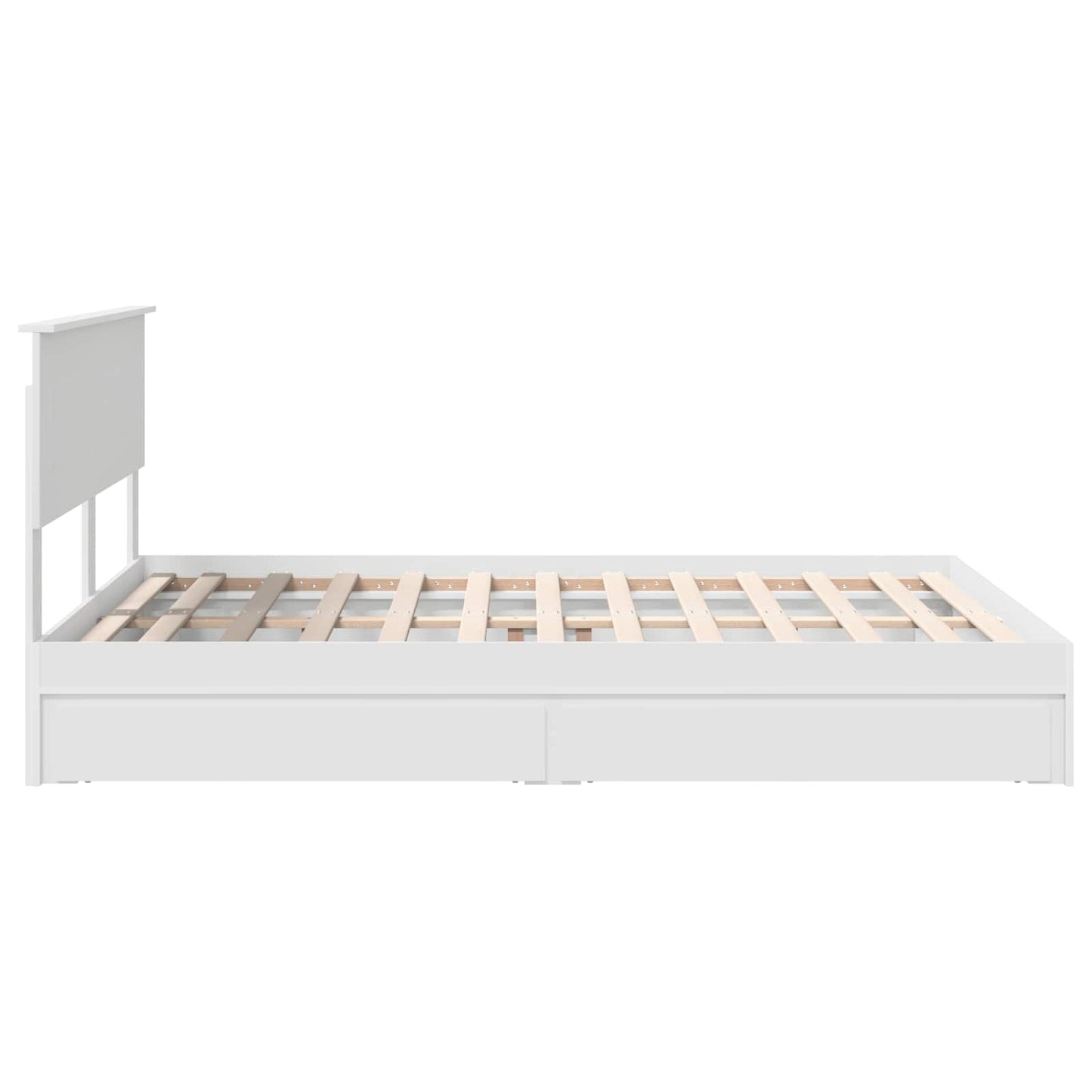 Opslag bed met hoofdeinde Wit 140 x 200 cm Bewerkt hout