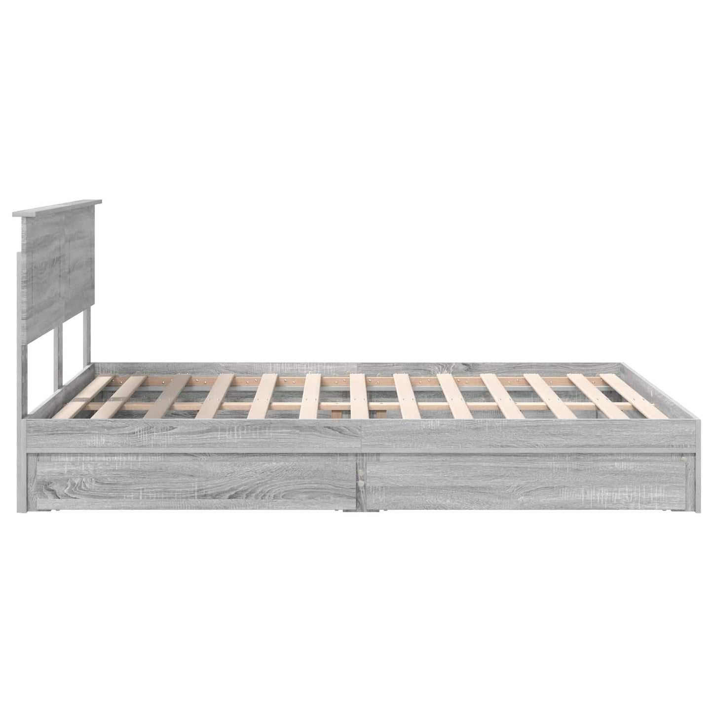 Opslag bed met lade Grijs Sonoma 140 x 200 cm Bewerkt hout