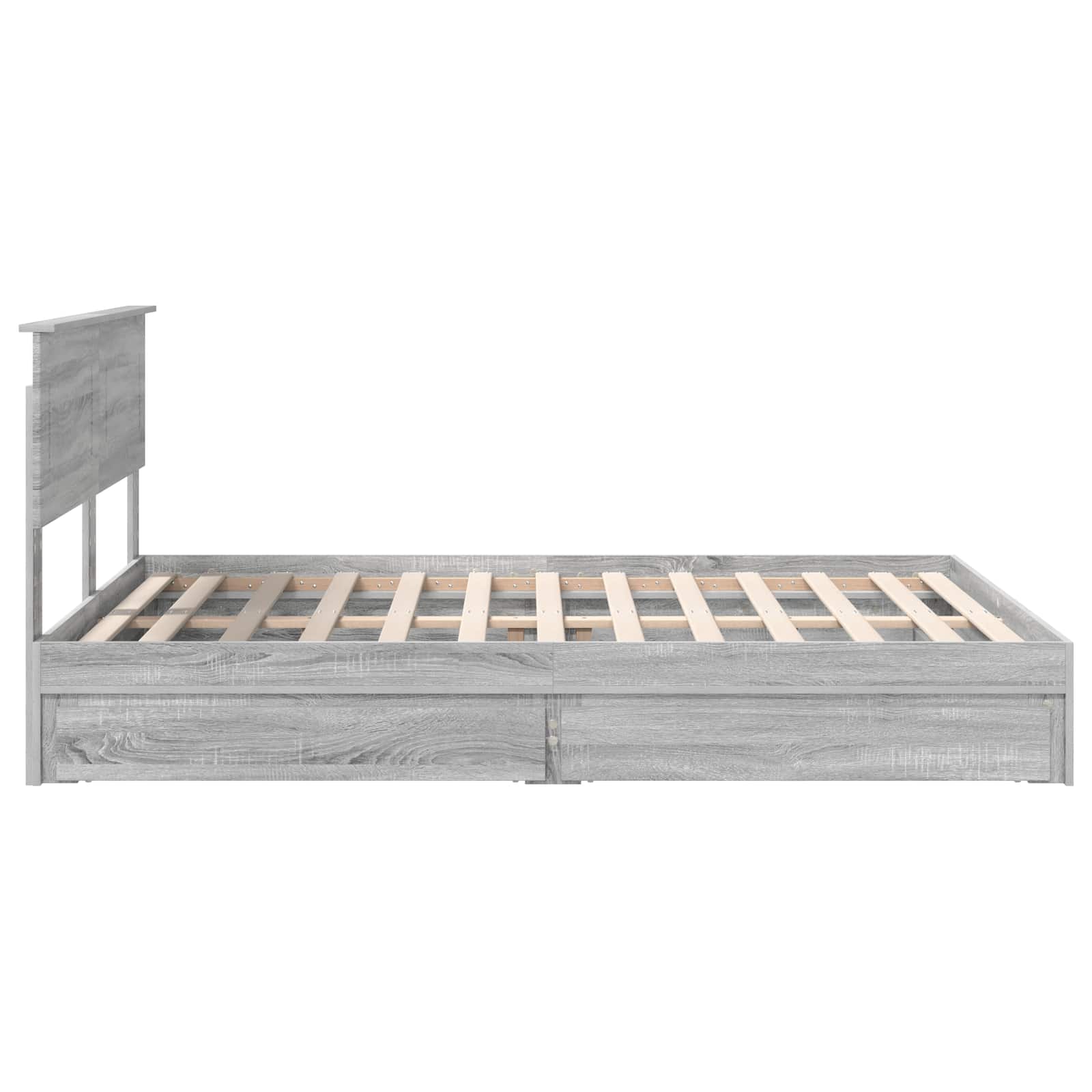 Opslag bed met lade Grijs Sonoma 140 x 200 cm Bewerkt hout