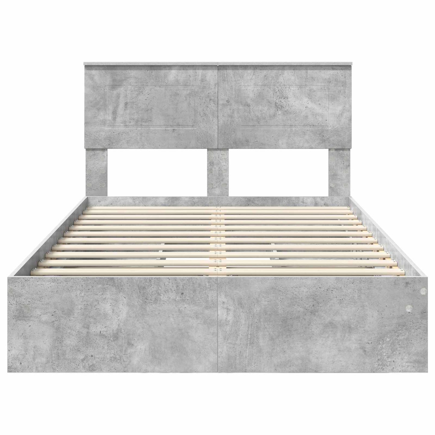 Bedframe met lade Beton Grijs 135 x 190 cm Bewerkt hout