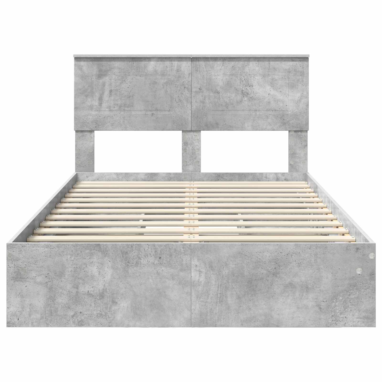 Bedframe met lade Beton Grijs 135 x 190 cm Bewerkt hout