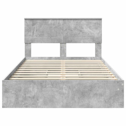 Bedframe met lade Beton Grijs 135 x 190 cm Bewerkt hout