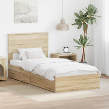 Opslag bed met lade Sonoma Eiken 100 x 200 cm Bewerkt hout