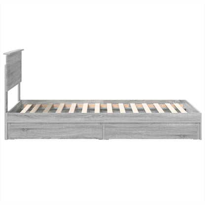 Opslag bed met lade Grijs Sonoma 100 x 200 cm Bewerkt hout