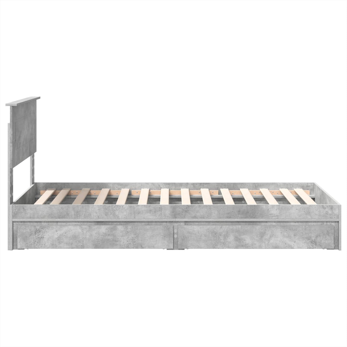 Opslag bed met hoofdeinde Beton Grijs 90 x 190 cm Bewerkt hout