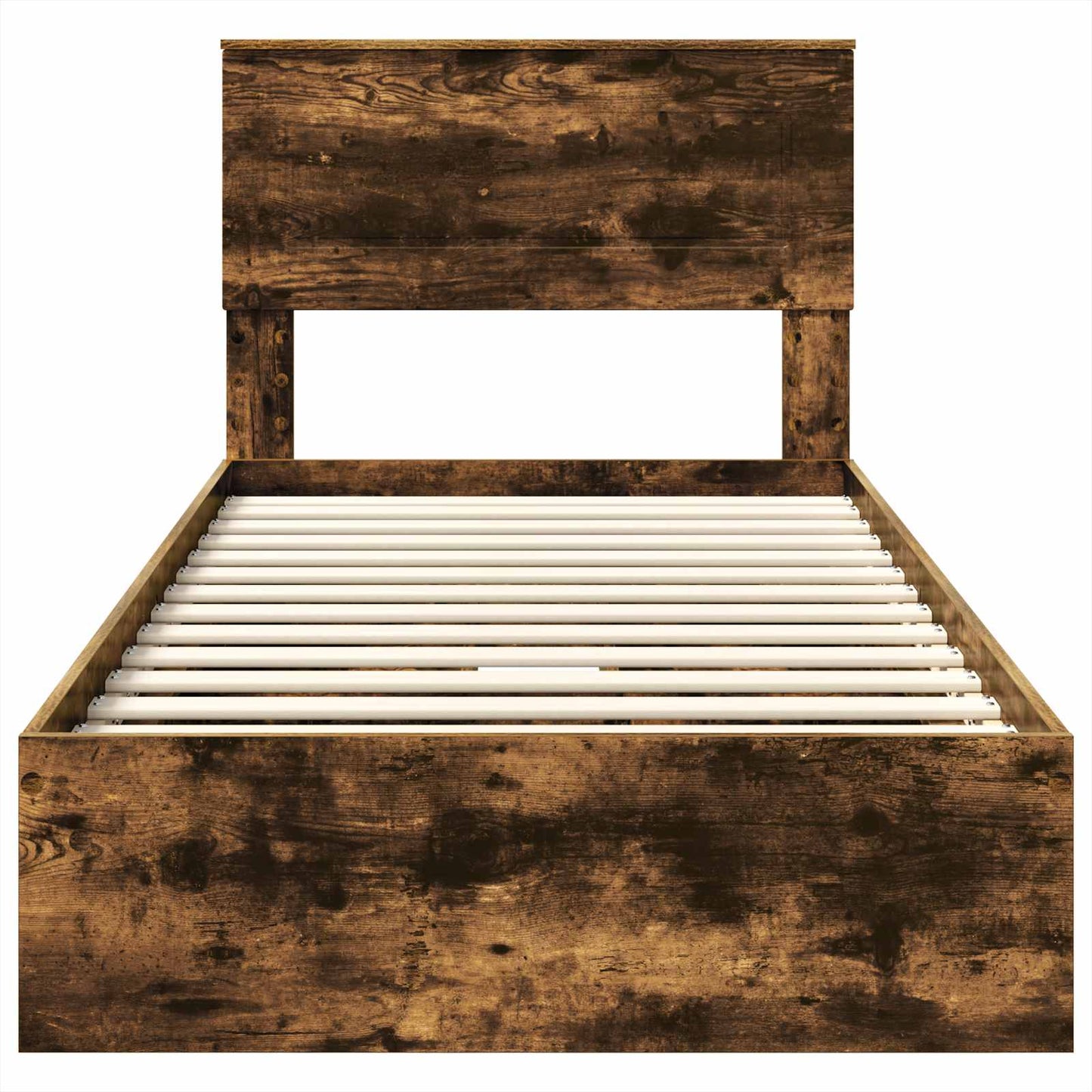 Opslag bed met lade Gerookt eiken 90 x 200 cm Bewerkt hout