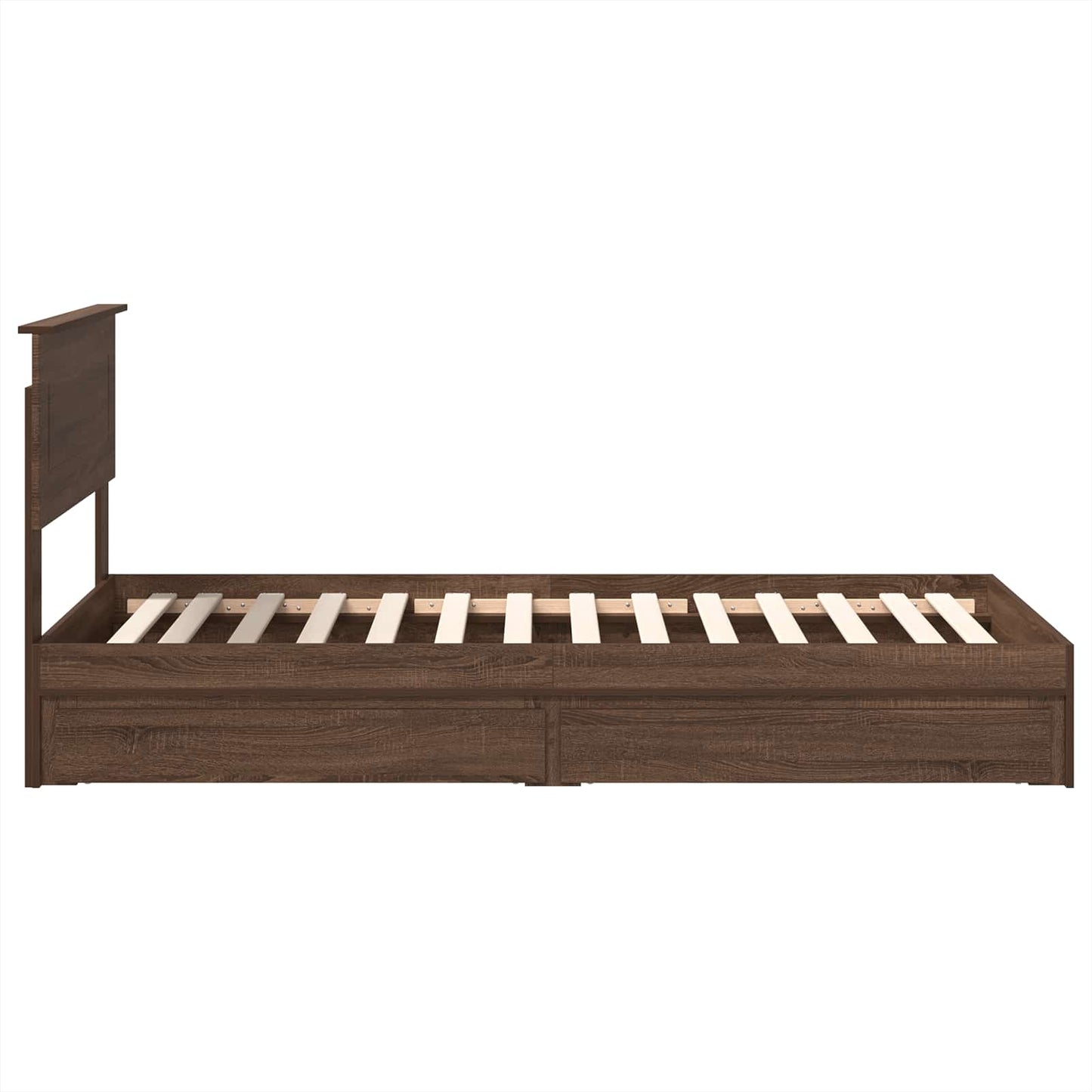 Opslag bed met hoofdeinde Bruin Eiken 90 x 200 cm Bewerkt hout