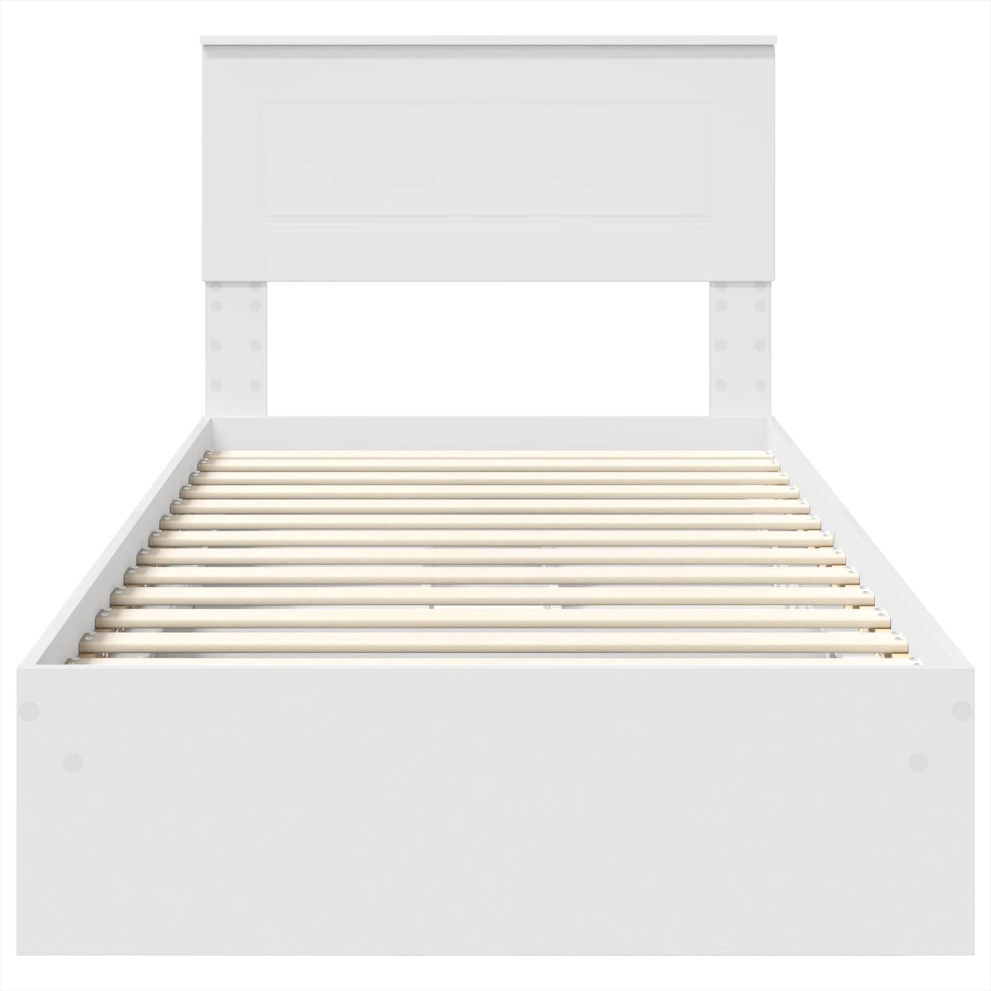 Opslag bed met hoofdeinde met lade Wit 75 x 190 cm Bewerkt hout