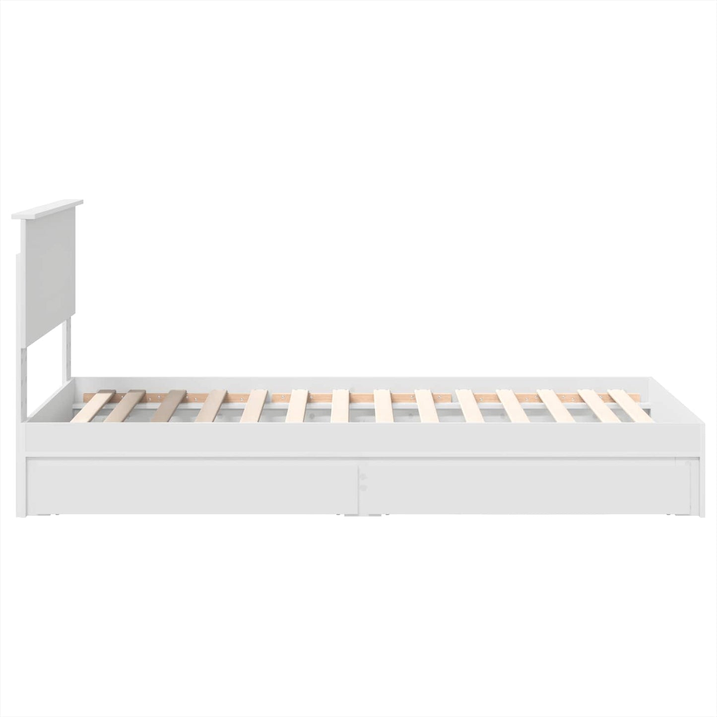 Opslag bed met hoofdeinde met lade Wit 75 x 190 cm Bewerkt hout