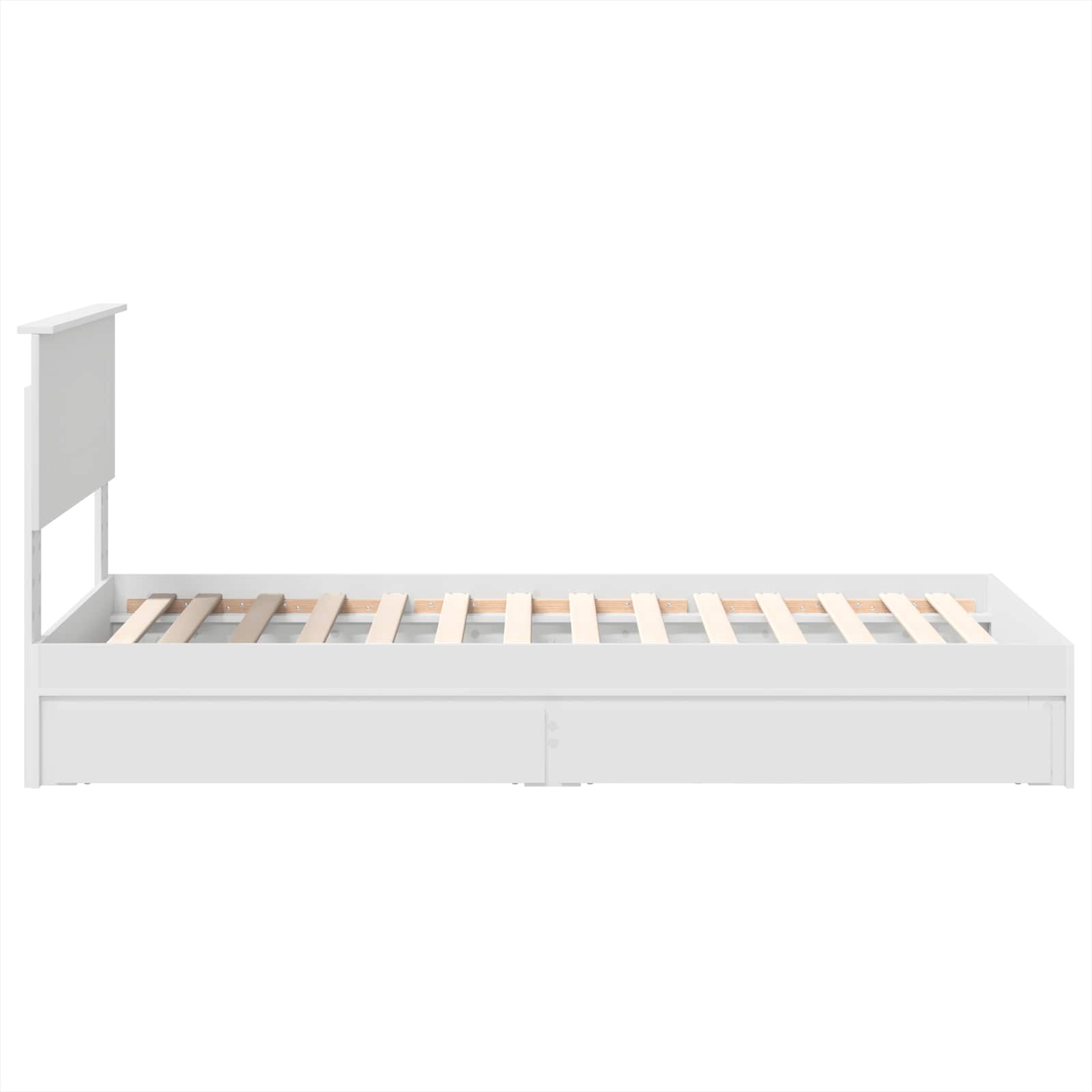 Opslag bed met hoofdeinde met lade Wit 75 x 190 cm Bewerkt hout
