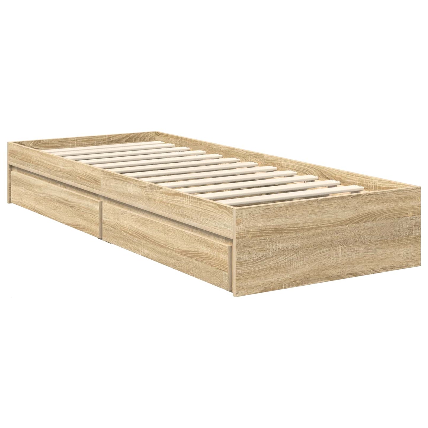 Opslag bed met hoofdeinde Sonoma Eiken 75 x 190 cm Bewerkt hout