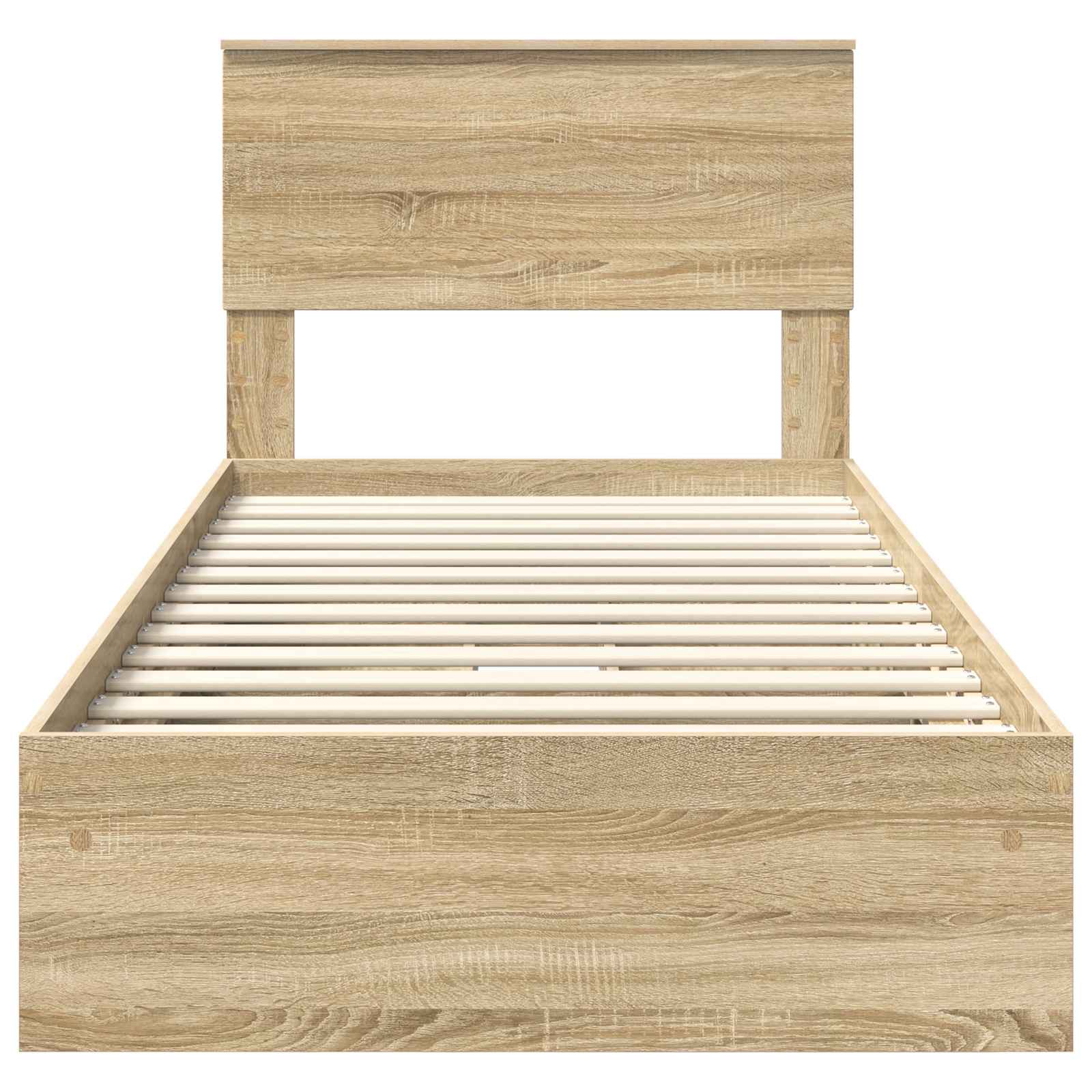 Opslag bed met hoofdeinde Sonoma Eiken 75 x 190 cm Bewerkt hout