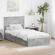 Opbergbed beton grijs 70x190 cm bewerkt hout