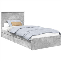 Opslag bed met hoofdeinde Beton Grijs 75 x 190 cm Bewerkt hout