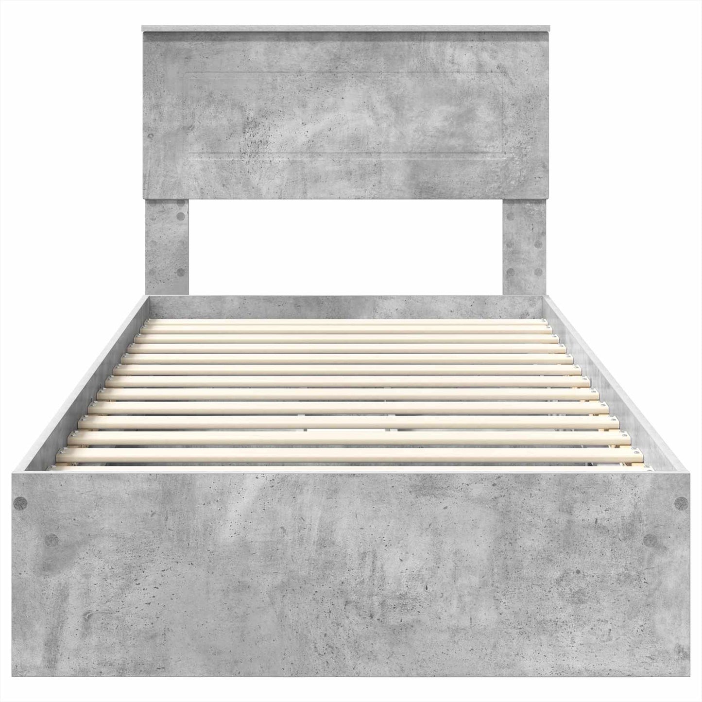 Opslag bed met hoofdeinde Beton Grijs 75 x 190 cm Bewerkt hout