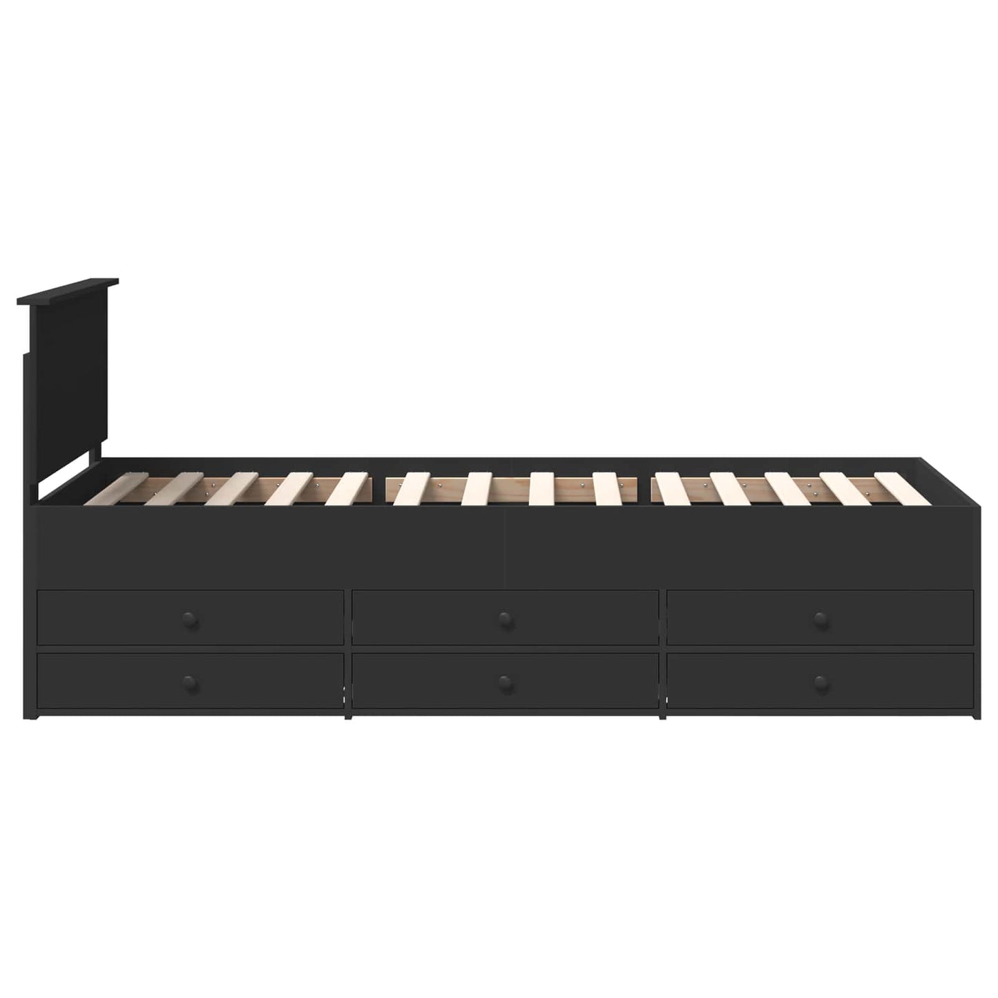 Slaapbank met lade met opslag Zwart 100 x 200 cm Bewerkt hout