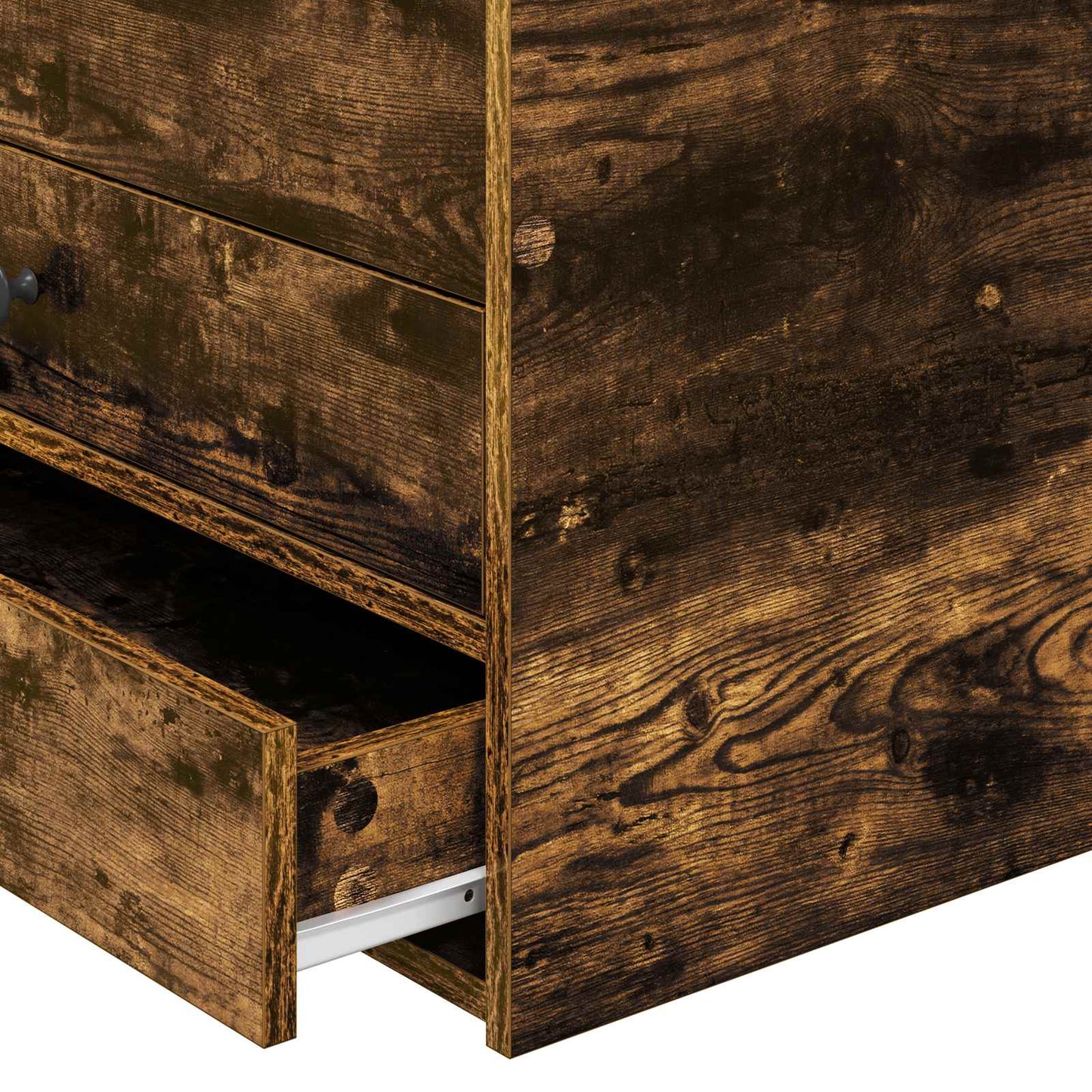 Slaapbank Gerookt Eiken en Zwart 100 x 200 cm Bewerkt hout