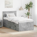 Sofa bed Concrete Grey and Black 90 x 190 cm Engineered wood
