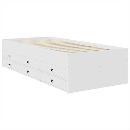 Slaapbank met lade Wit en zwart 75 x 190 cm Bewerkt hout