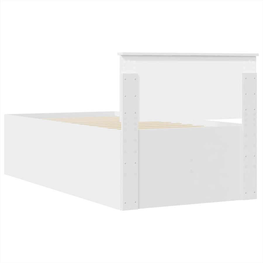 Slaapbank met lade Wit en zwart 75 x 190 cm Bewerkt hout