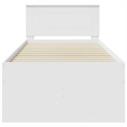 Slaapbank met lade Wit en zwart 75 x 190 cm Bewerkt hout