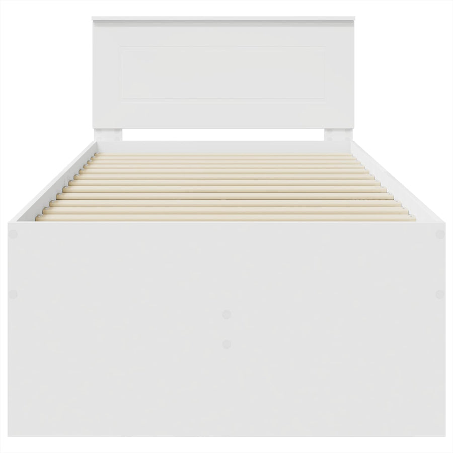 Slaapbank met lade Wit en zwart 75 x 190 cm Bewerkt hout